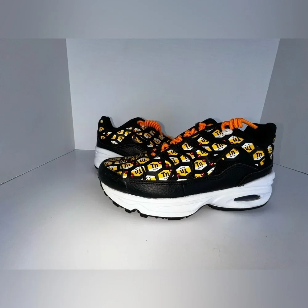 Nike Air Max Plus QS PS Child Size 13C Allover Logo Black Sneakers BQ1936-002 13